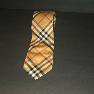 RARE BURBERRY LONDON 100% PLAID LIGHT BROWN NOVA CHECK TIE AUTHENTIC